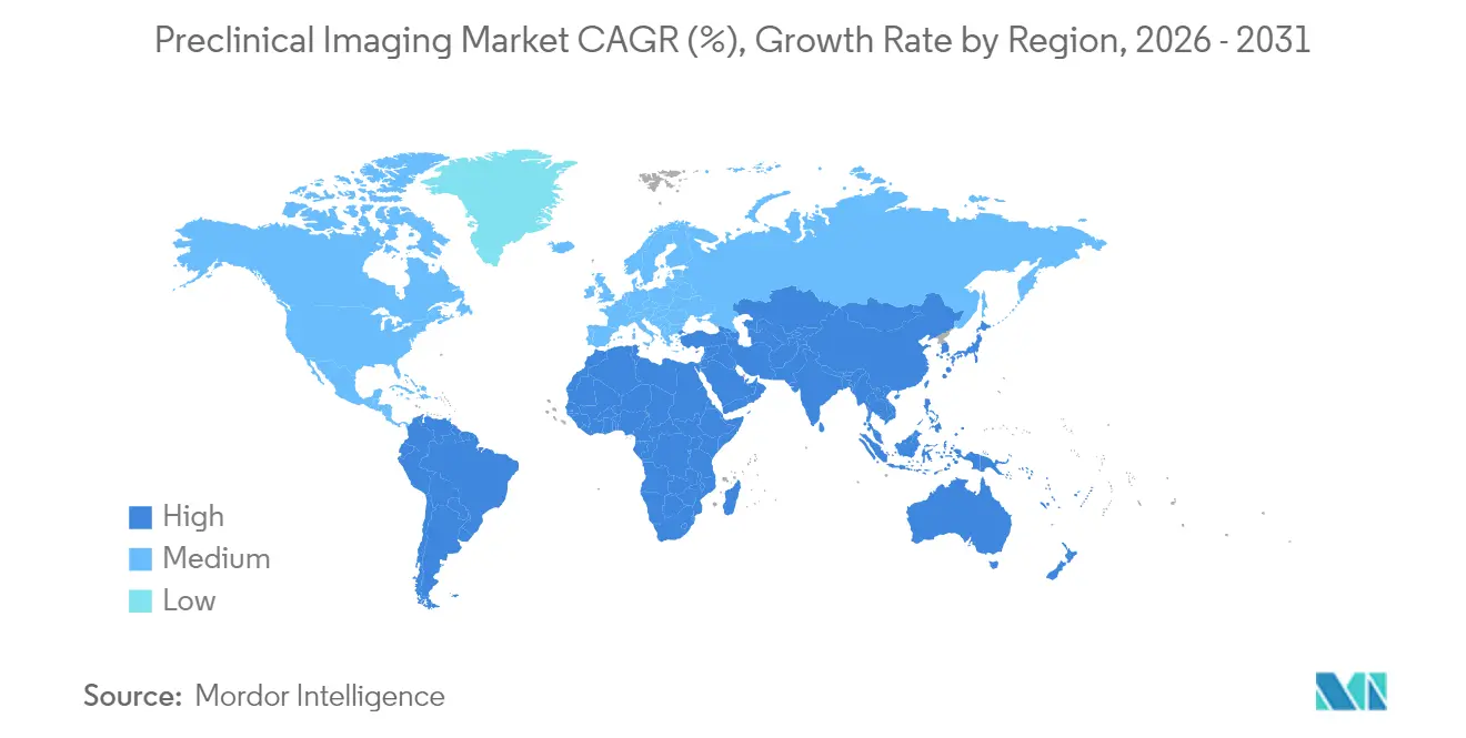 Preclinical Imaging Market CAGR (%), Growth Rate by Region